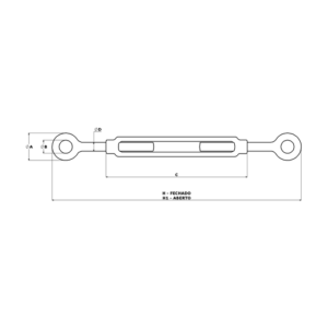 Esticadores para Cabo de Aço DIN 1480 (IESTI) – Olhal x Olhal