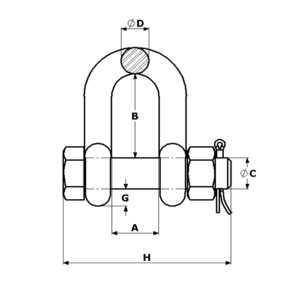 Manilha Reta Alloy PPC (MBA)