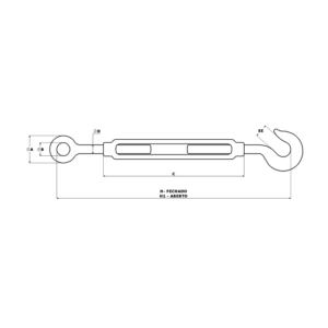 Esticadores para Cabo de Aço DIN 1480 (IESTM) – Gancho x Olhal